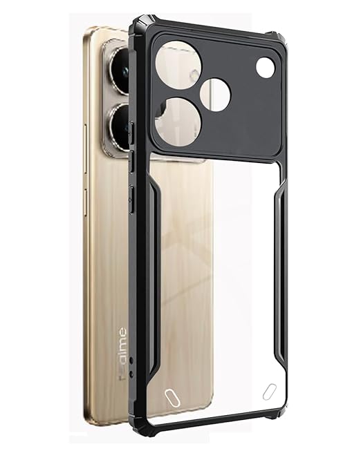 Realme P4 Pro Back Cover | Transparent Crystal Clear Hard PC Back Case with TPU Bumper, Drop Protection Case Cover for Realme P4 Pro