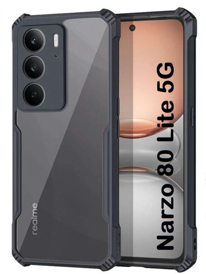 Back Cover for Realme Narzo 80 Lite 5G  (Black, Shock Proof, Pack of: 1)