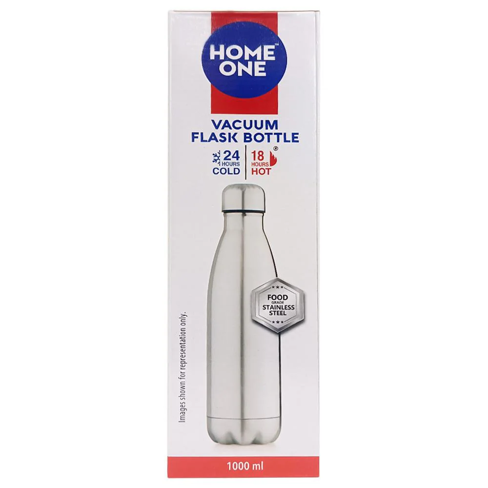 Image of Home One Stainless Steel Double Wall Cola Flask – 1 Litre (Plain BIS Certified)