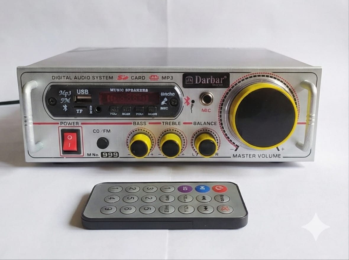 Image of Darbar Stereo Amplifier with Bluetooth, USB, FM and Remote – Model 999