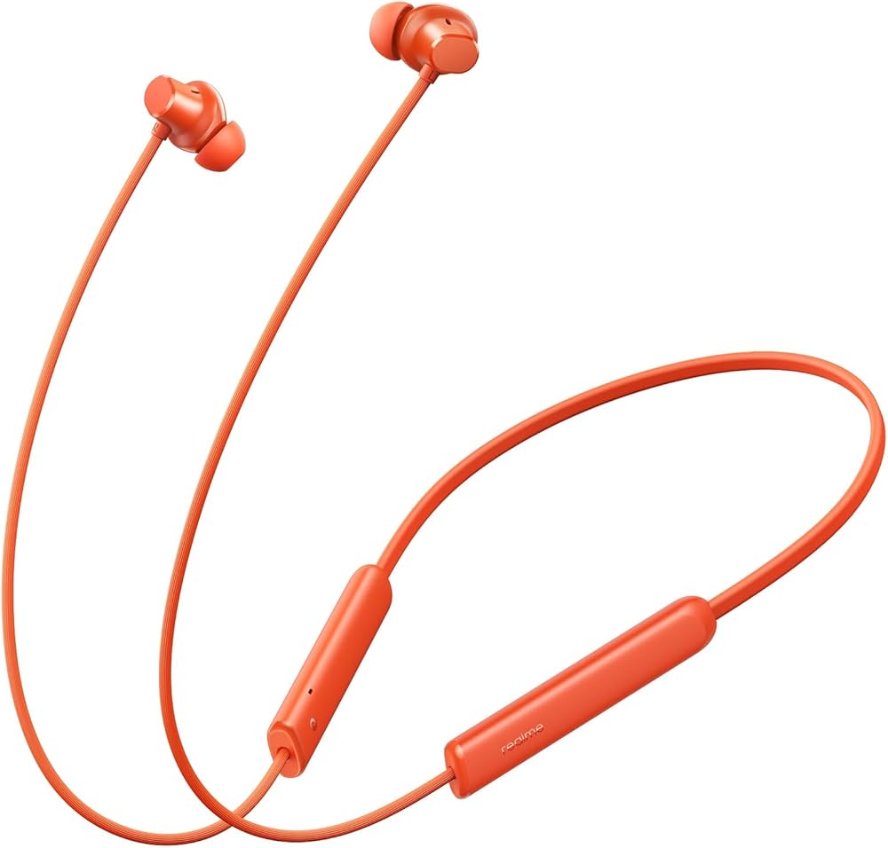 Image of realme Buds Wireless 5 Lite Bluetooth In-Ear Neckband with 12.4 mm Bass Driver – Cyber Orange