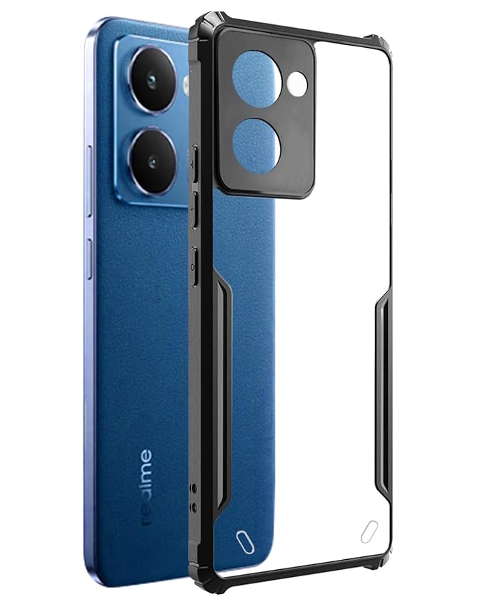 Realme P3 Ultra 5G Back Cover | Transparent Crystal Clear Hard PC Back Case with TPU Bumper, Drop Protection Case Cover for Realme P3 Ultra 5G